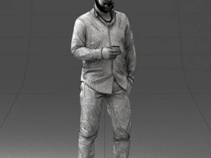 man in white shirt 1121-19 3D Model