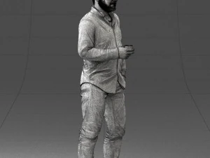 man in white shirt 1121-19 3D Model