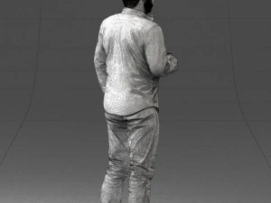 man in white shirt 1121-19 3D Model