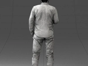 man in white shirt 1121-19 3D Model