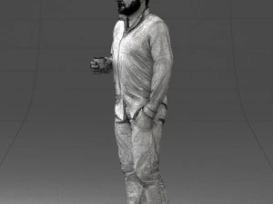 man in white shirt 1121-19 3D Model