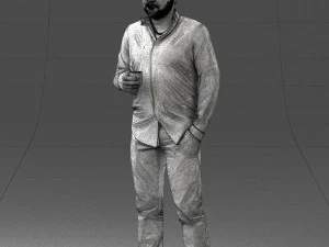 man in white shirt 1121-19 3D Model