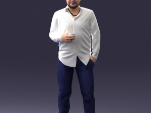 man in white shirt 1121-19 3d print ready 3D Print Model