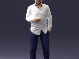 man in white shirt 1121-19 3d print ready 3Dプリントモデル