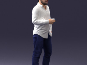 man in white shirt 1121-19 3d print ready 3Dプリントモデル