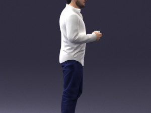 man in white shirt 1121-19 3d print ready 3Dプリントモデル