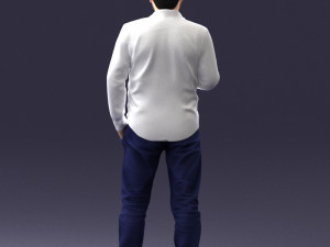 man in white shirt 1121-19 3d print ready 3Dプリントモデル