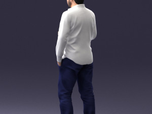 man in white shirt 1121-19 3d print ready 3Dプリントモデル