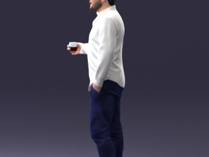 man in white shirt 1121-19 3d print ready 3Dプリントモデル