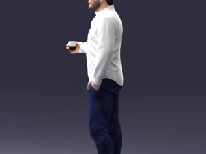 homem de camisa branca 1121-19 impress&atilde;o 3D pronta Modelo de Impressão 3D