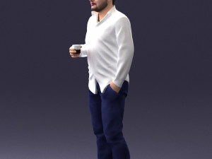 man in white shirt 1121-19 3d print ready 3Dプリントモデル