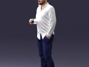 homem de camisa branca 1121-19 impress&atilde;o 3D pronta Modelo de Impressão 3D