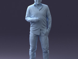 man in white shirt 1121-19 3d print ready 3Dプリントモデル