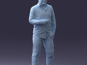 man in white shirt 1121-19 3d print ready 3Dプリントモデル