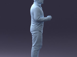 man in white shirt 1121-19 3d print ready 3Dプリントモデル