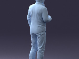 man in white shirt 1121-19 3d print ready 3Dプリントモデル