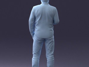 man in white shirt 1121-19 3d print ready 3Dプリントモデル