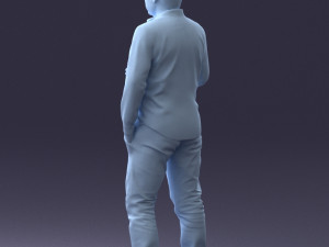 man in white shirt 1121-19 3d print ready 3Dプリントモデル