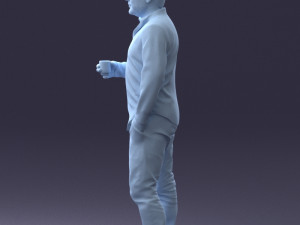 man in white shirt 1121-19 3d print ready 3Dプリントモデル
