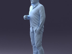 man in white shirt 1121-19 3d print ready 3Dプリントモデル