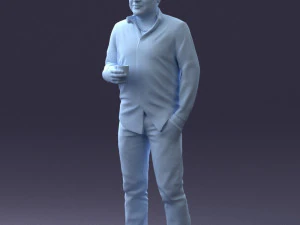 homem de camisa branca 1121-19 impress&atilde;o 3D pronta Modelo de Impressão 3D