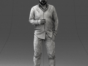 man in white shirt 1121-19 3d print ready 3Dプリントモデル