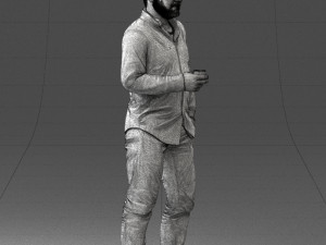 man in white shirt 1121-19 3d print ready 3Dプリントモデル