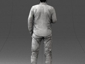man in white shirt 1121-19 3d print ready 3Dプリントモデル