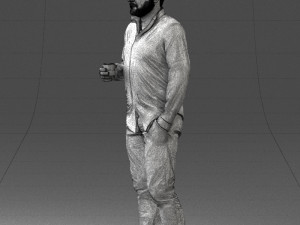 man in white shirt 1121-19 3d print ready 3Dプリントモデル