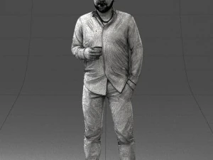 homem de camisa branca 1121-19 impress&atilde;o 3D pronta Modelo de Impressão 3D