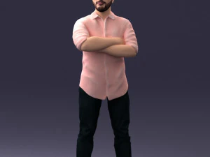 man in pink t-shirt 1121-20 3D Model