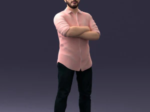 man in pink t-shirt 1121-20 3D Model
