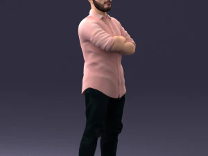 man in pink t-shirt 1121-20 3D Model