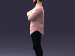 man in pink t-shirt 1121-20 3D Model
