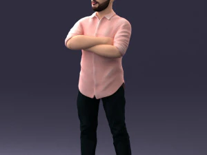 man in pink t-shirt 1121-20 3D Model