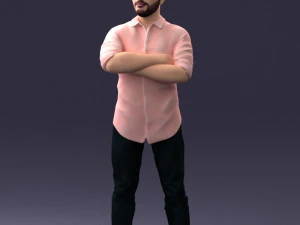 man in pink t-shirt 1121-20 3D Model