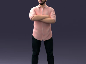man in pink t-shirt 1121-20 3D Model