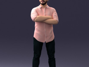 man in pink t-shirt 1121-20 3d print ready Modèles 3D en vedette