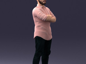man in pink t-shirt 1121-20 3d print ready Modèles 3D en vedette