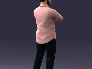 man in pink t-shirt 1121-20 3d print ready Modèles 3D en vedette