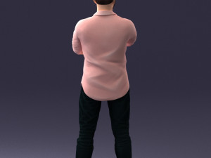 man in pink t-shirt 1121-20 3d print ready Modèles 3D en vedette