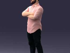 man in pink t-shirt 1121-20 3d print ready Modèles 3D en vedette