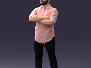 man in pink t-shirt 1121-20 3d print ready Modèles 3D en vedette
