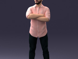 man in pink t-shirt 1121-20 3d print ready Modèles 3D en vedette