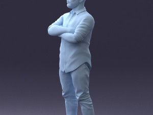 man in pink t-shirt 1121-20 3d print ready Modèles 3D en vedette