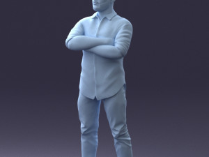 man in pink t-shirt 1121-20 3d print ready Modèles 3D en vedette