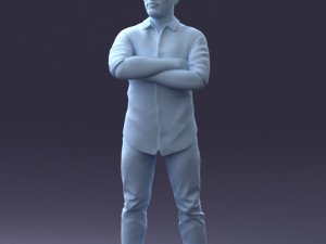 man in pink t-shirt 1121-20 3d print ready Modèles 3D en vedette