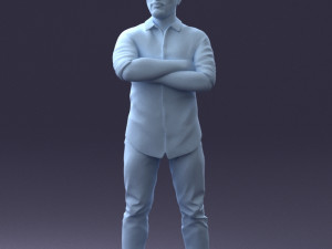 man in pink t-shirt 1121-20 3d print ready Modèles 3D en vedette