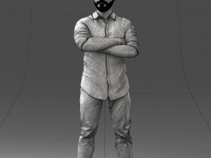 man in pink t-shirt 1121-20 3d print ready Modèles 3D en vedette