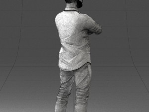 man in pink t-shirt 1121-20 3d print ready Modèles 3D en vedette